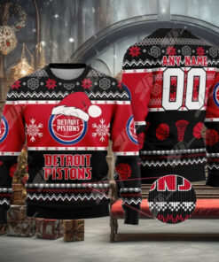 NBA Detroit Pistons Special Christmas Ugly Sweater Design