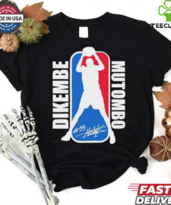 NBA Dikembe Mutombo No. 55 signature logo shirt 1 NBA Dikembe Mutombo No. 55 signature logo shirt