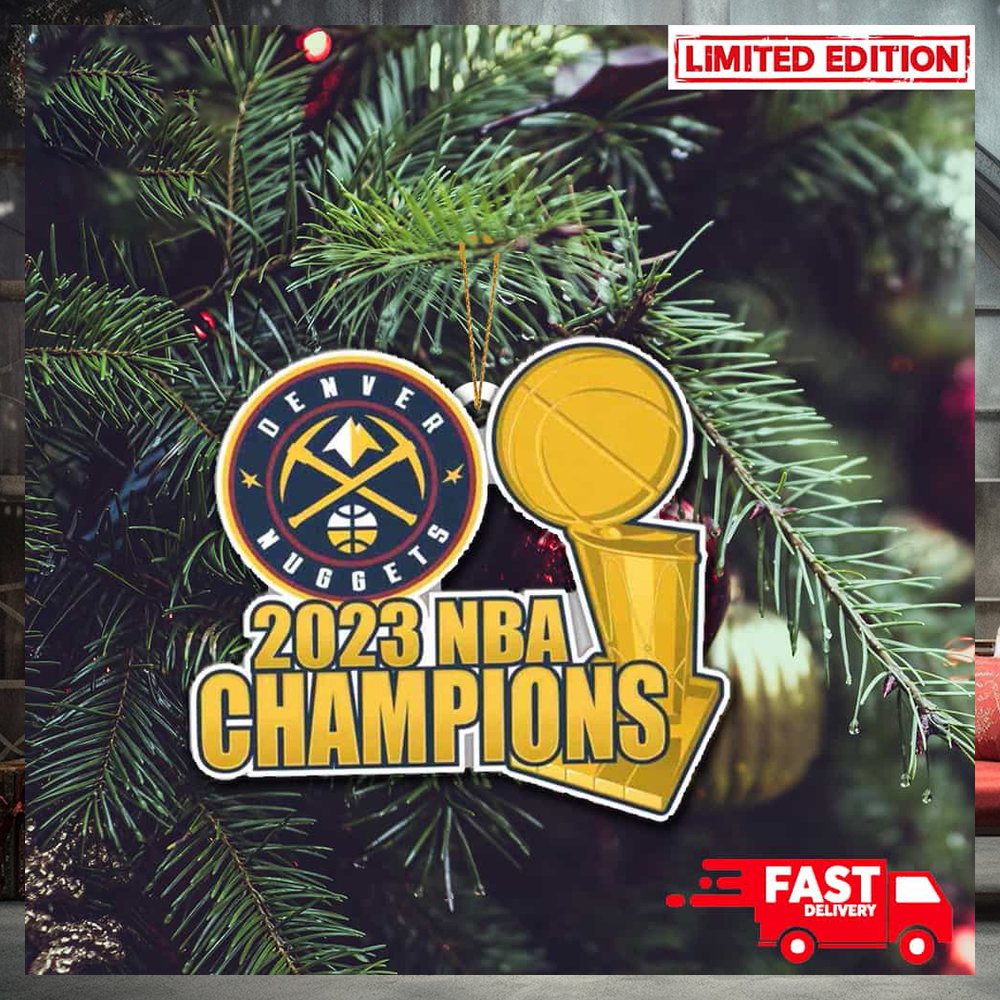 NBA Finals Champions 2023 Denver Nuggets Trophy Christmas Tree Decorations Ornament NBA Finals Champions 2023 Denver Nuggets Trophy Christmas Tree Decorations Ornament