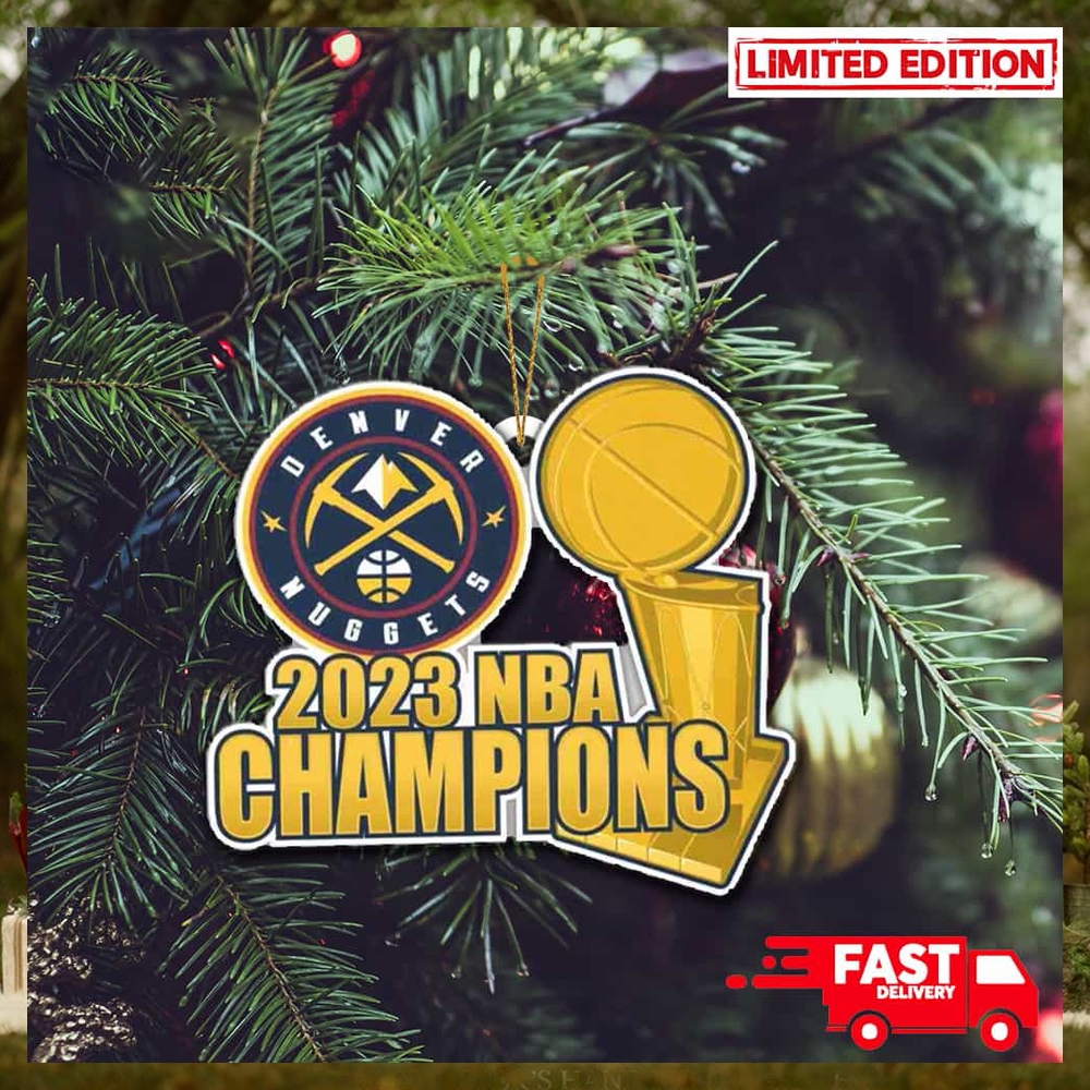 NBA Finals Champions 2023 Denver Nuggets Trophy Christmas Tree Decorations Ornament NBA Finals Champions 2023 Denver Nuggets Trophy Christmas Tree Decorations Ornament