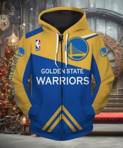 NBA Golden State Warriors Blue Yellow Zip Up Hoodie