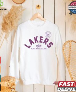 NBA Los Angeles Lakers Alpha Industries Striped T Shirt