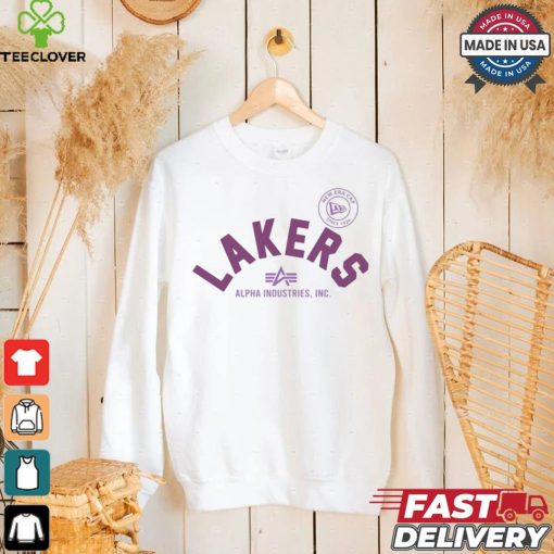 NBA Los Angeles Lakers Alpha Industries Striped T Shirt