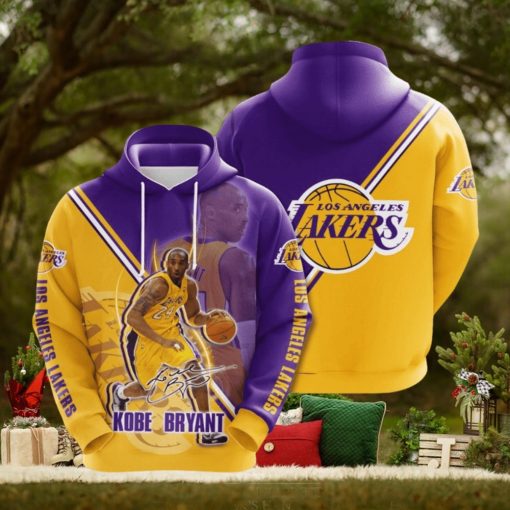 NBA Los Angeles Lakers Kobe Bryant Gold Purple Pullover Hoodie Ver 1