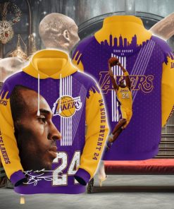 NBA Los Angeles Lakers Kobe Bryant Gold Purple Pullover Hoodie