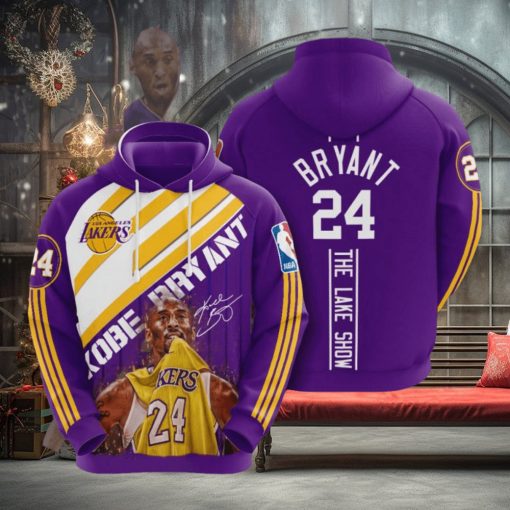 NBA Los Angeles Lakers Kobe Bryant Purple Pullover Hoodie Ver 1