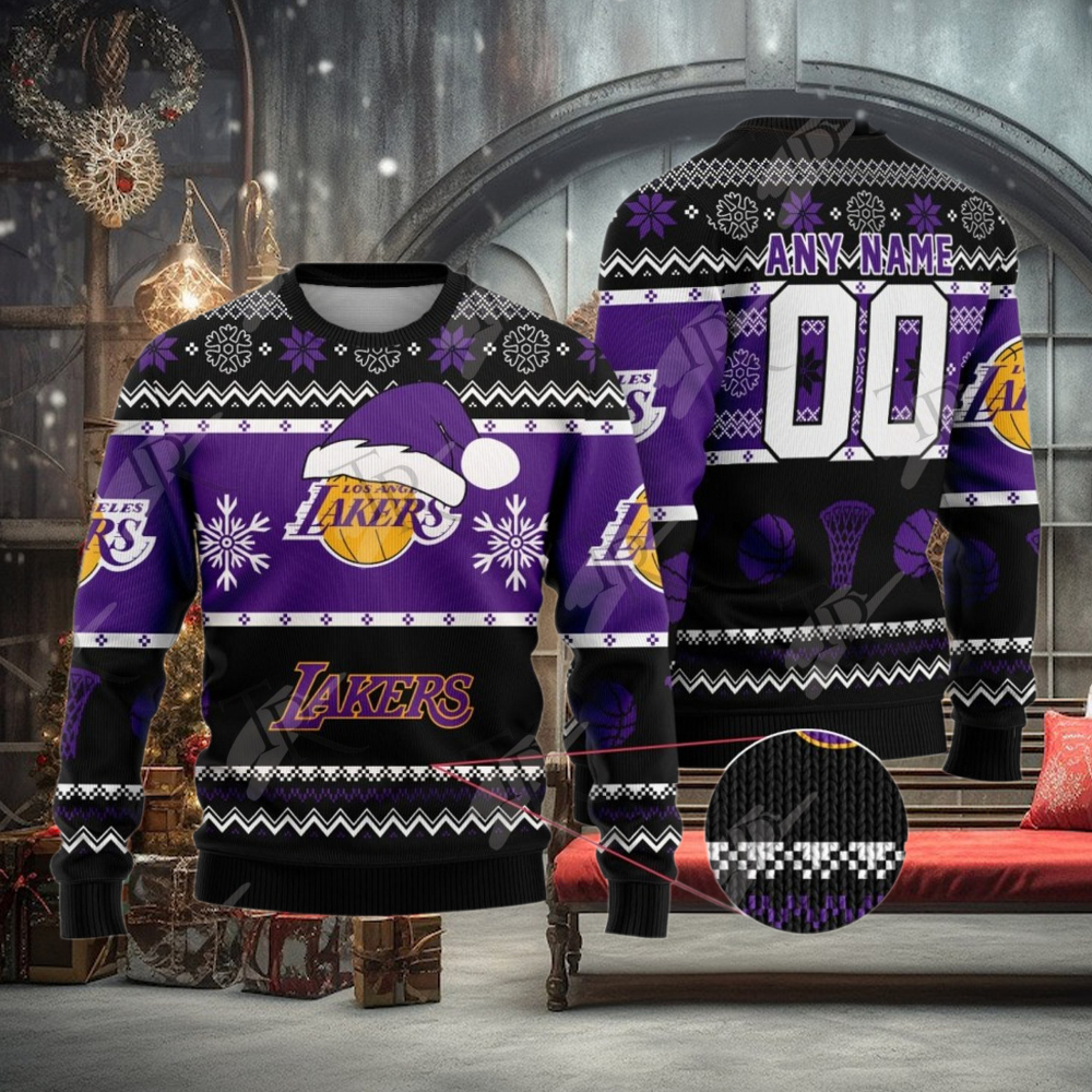 NBA Los Angeles Lakers Special Christmas Ugly Sweater Design NBA Los Angeles Lakers Special Christmas Ugly Sweater Design