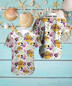 NBA Los Angeles Lakers Tropical Flowers Hawaiian Shirt
