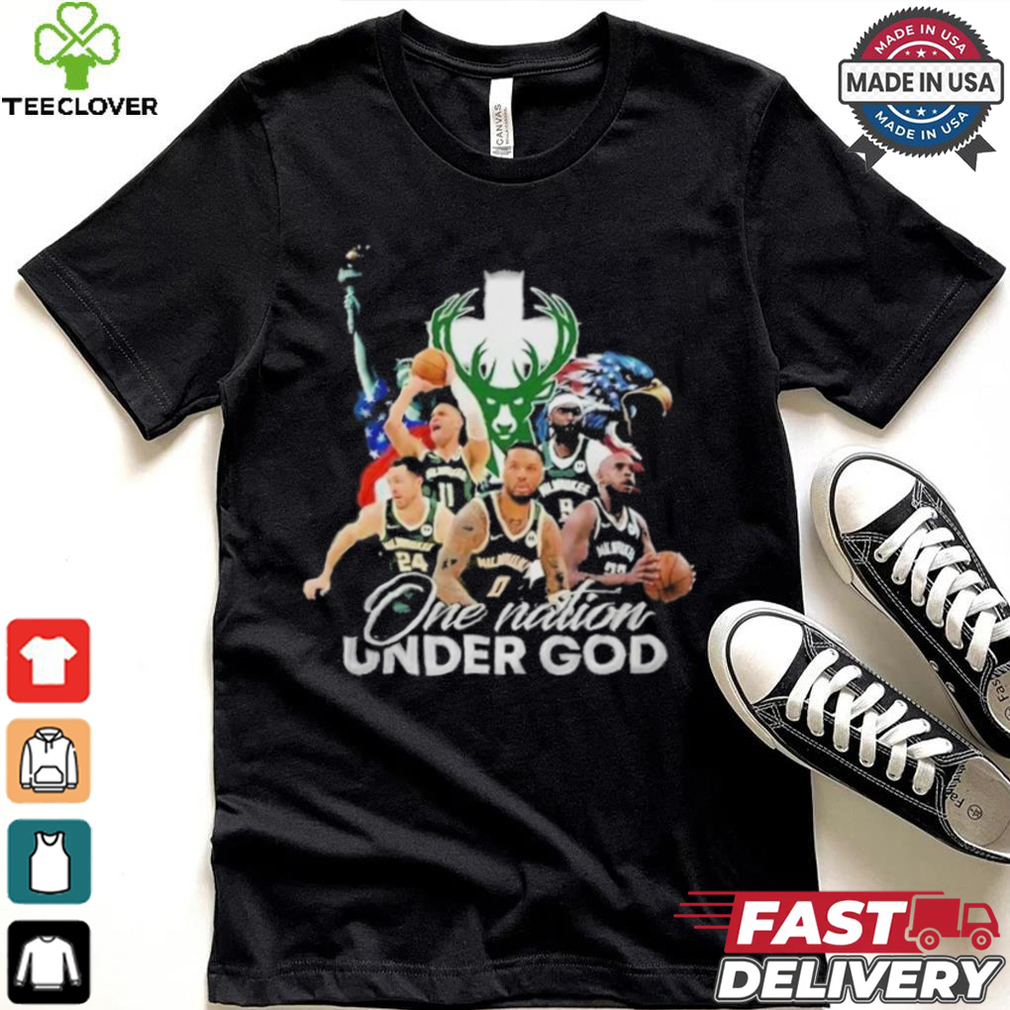 NBA Milwaukee Bucks One Nation Under God Vintage 2024 Shirt NBA Milwaukee Bucks One Nation Under God Vintage 2024 Shirt