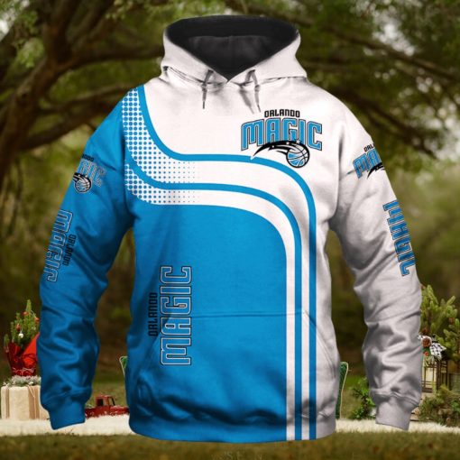 NBA Orlando Magic Bllue White Curves Pullover Hoodie