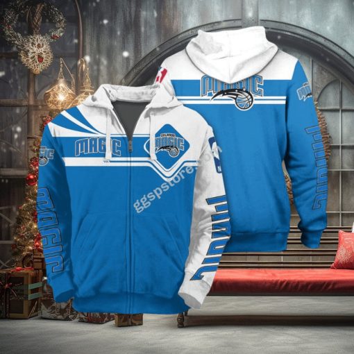 NBA Orlando Magic Blue White Zip Up Hoodie