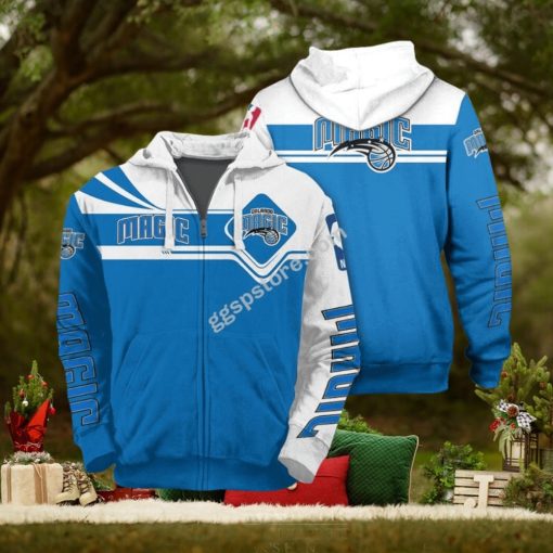 NBA Orlando Magic Blue White Zip Up Hoodie