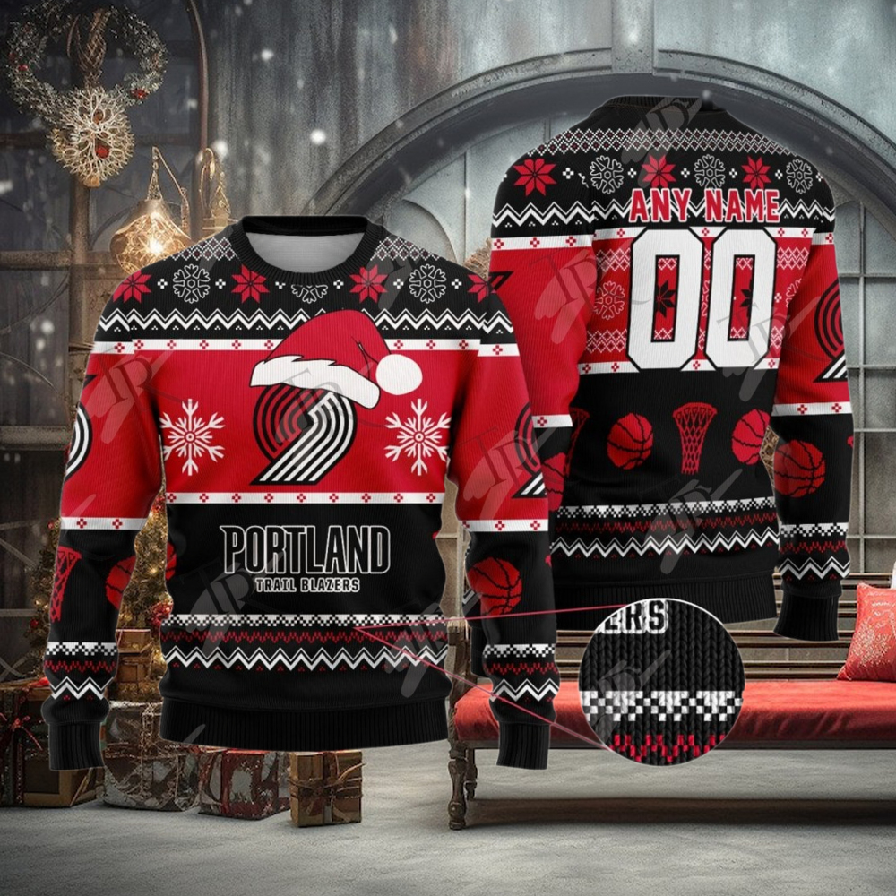 NBA Portland Trail Blazers Special Christmas Ugly Sweater Design NBA Portland Trail Blazers Special Christmas Ugly Sweater Design