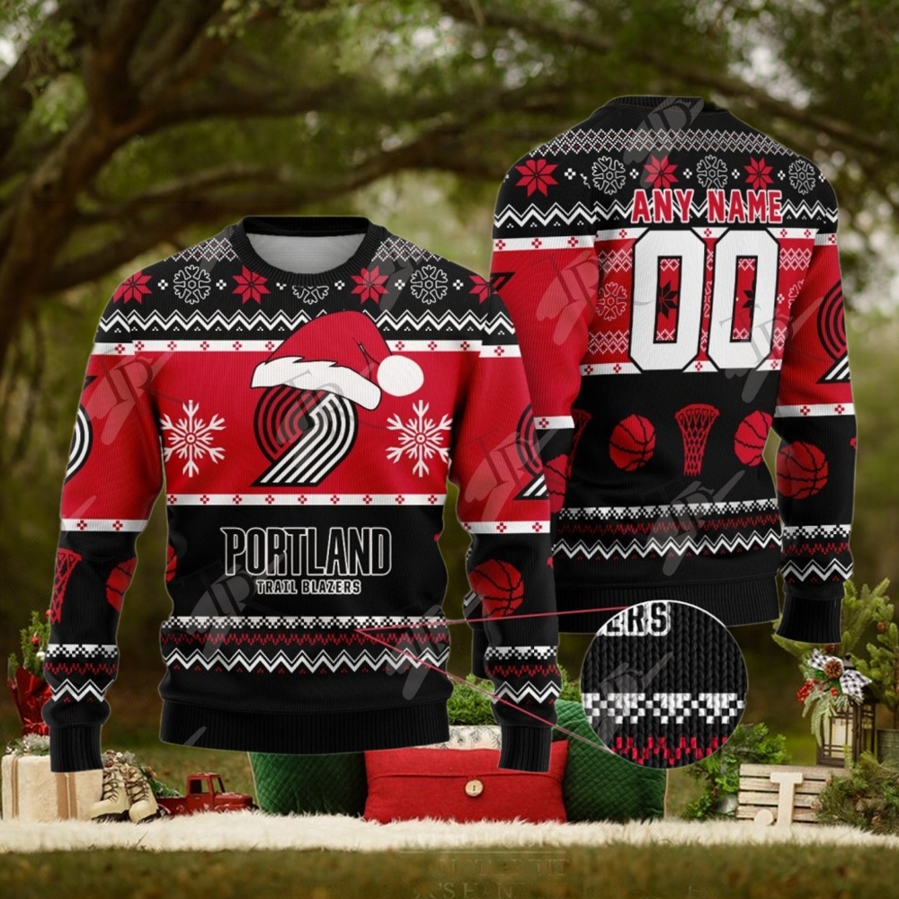 NBA Portland Trail Blazers Special Christmas Ugly Sweater Design NBA Portland Trail Blazers Special Christmas Ugly Sweater Design
