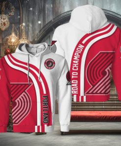 NBA Portland Trail Blazers White Red Hightway Pullover Hoodie