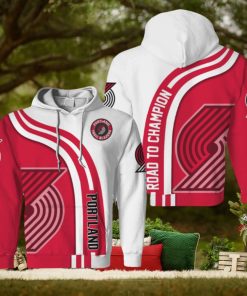 NBA Portland Trail Blazers White Red Hightway Pullover Hoodie