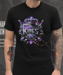 NBA Realistic 3D Logo Of Sacramento Kings Classic T shirt