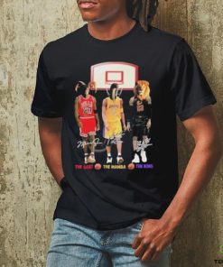 NBA The Goat The Mamba The King Lebron James Kobe Bryant And Michael Jordan Signatures T Shirt