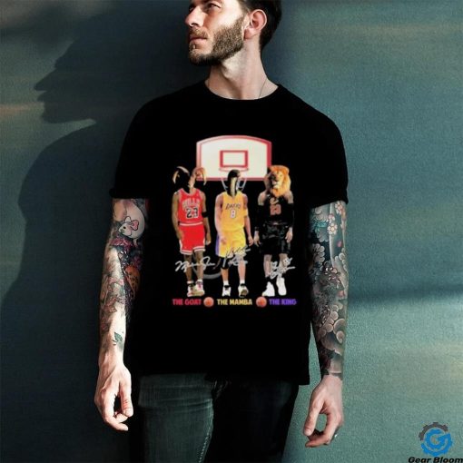 NBA The Goat The Mamba The King Lebron James Kobe Bryant And Michael Jordan Signatures T Shirt