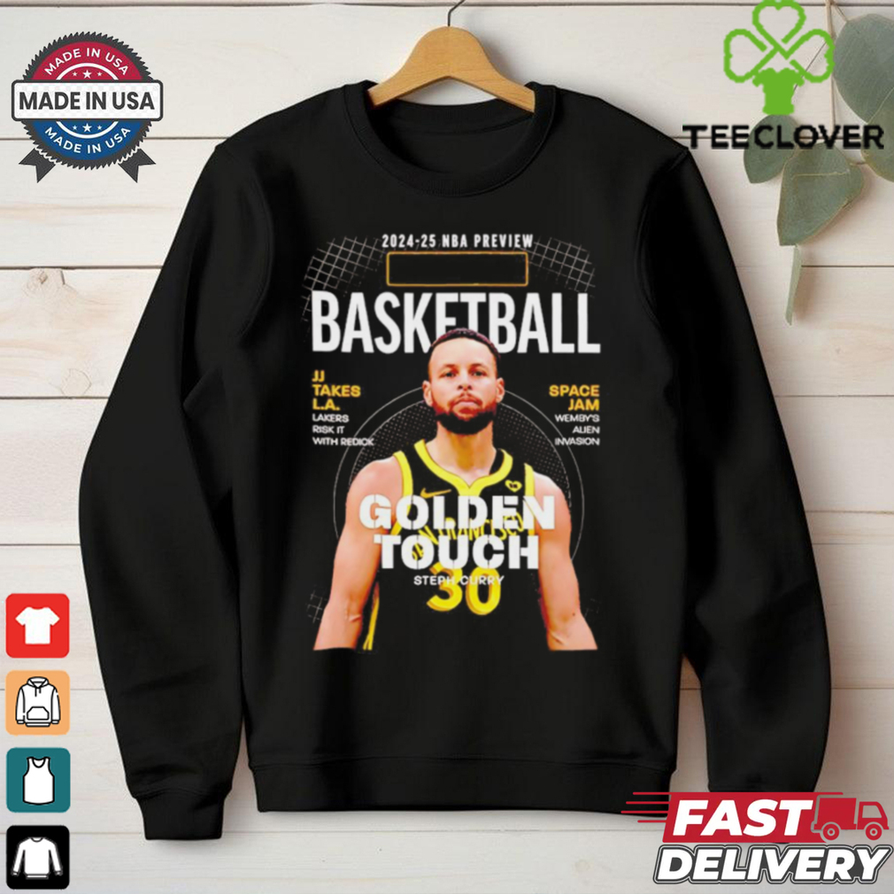 NBA preview Stephen Curry Golden State Warriors basketball Golden touch graphic shirt NBA preview Stephen Curry Golden State Warriors basketball Golden touch graphic shirt