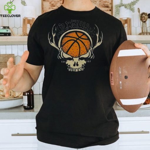 NBA x Grateful Dead x Milwaukee Bucks Skull 2024 T Shirt