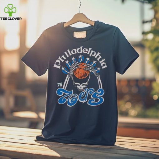 NBA x Grateful Dead x Philadelphia 76ers Skull 2024 T Shirt