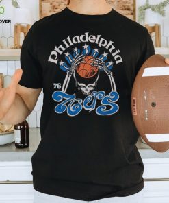 NBA x Grateful Dead x Philadelphia 76ers Skull 2024 T Shirt