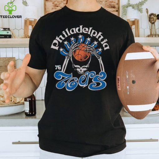 NBA x Grateful Dead x Philadelphia 76ers Skull 2024 T Shirt