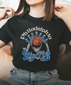 NBA x Grateful Dead x Philadelphia 76ers Skull 2024 T Shirt