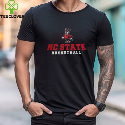 NC State Wolfpack Black Strutting Wolf Basketball Tee Shirt