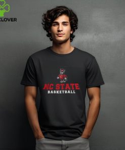 NC State Wolfpack Black Strutting Wolf Basketball Tee Shirt