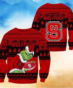 NC State Wolfpack Grinch Christmas Ugly Sweater NCAA Funny Gift For Men And Women