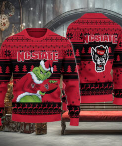 NC State Wolfpack Grinch Ugly Christmas Sweater