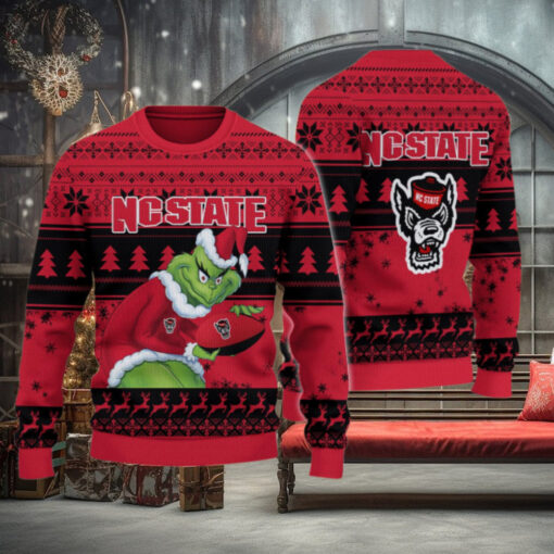 NC State Wolfpack Grinch Ugly Christmas Sweater