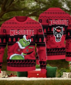 NC State Wolfpack Grinch Ugly Christmas Sweater
