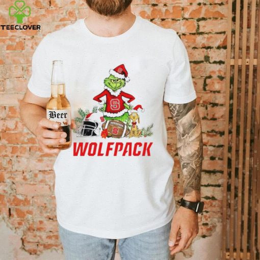 NC State Wolfpacks Grinch and Max dog funny Christmas hoodie, sweater, longsleeve, shirt v-neck, t-shirt