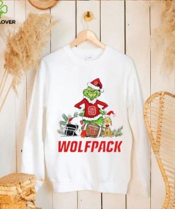 NC State Wolfpacks Grinch and Max dog funny Christmas hoodie, sweater, longsleeve, shirt v-neck, t-shirt