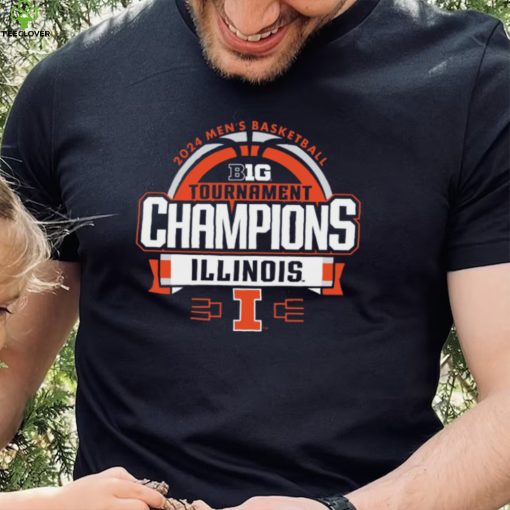 NCAA 2024 Men’s Basketball Big 10 Conference Champions Illinois Illini Navy Locker Room T Shirt