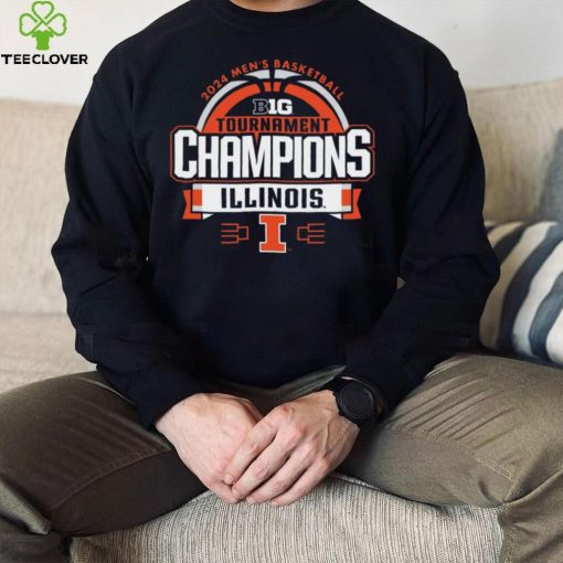 NCAA 2024 Men’s Basketball Big 10 Conference Champions Illinois Illini Navy Locker Room T Shirt