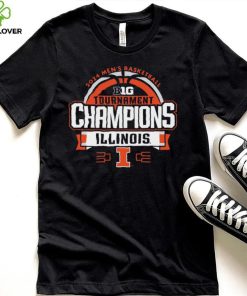 NCAA 2024 Men's Basketball Big 10 Conference Champions Illinois Illini Navy Locker Room T Shirt