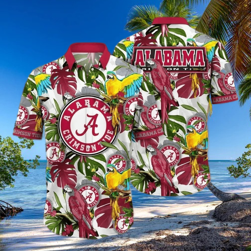 NCAA Alabama Crimson Tide Hawaiian Shirt Tropical Aloha Gift For Football Players NCAA Alabama Crimson Tide Hawaiian Shirt Tropical Aloha Gift For Football Players