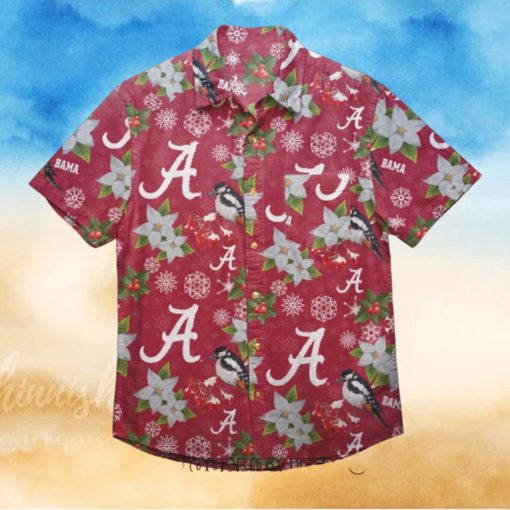 NCAA Alabama Crimson Tide Mistletoe Floral Hawaiian Shirt