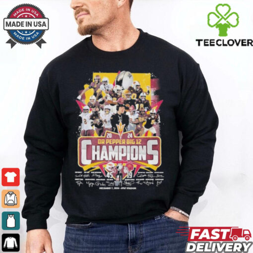 NCAA Arizona State Sun Devils 2024 Dr Pepper Big 12 Champions signatures shirt