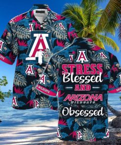 NCAA Arizona Wildcats Hawaiian Shirt Tropical Aloha Stress Blessed Obsessed
