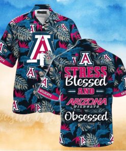 NCAA Arizona Wildcats Hawaiian Shirt Tropical Aloha Stress Blessed Obsessed