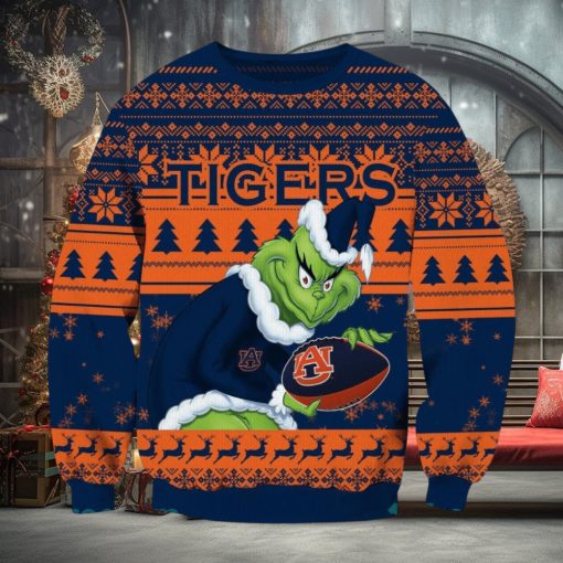 NCAA Auburn Tigers Grinch AOP Ugly Christmas Sweater Christmas Gift For Men And Women