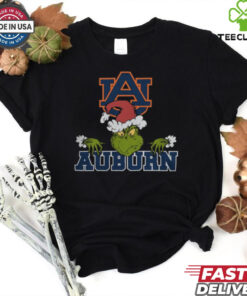 NCAA Auburn Tigers Logo Football Grinch Christmas T Shirt