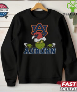 NCAA Auburn Tigers Logo Football Grinch Christmas T Shirt