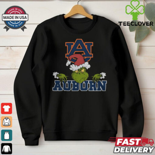 NCAA Auburn Tigers Logo Football Grinch Christmas T Shirt