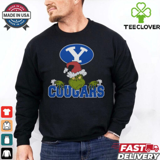 NCAA BYU Cougars Logo Football Grinch Christmas T Shirt